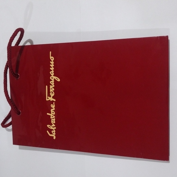 Salvatore Ferragamo Red Drawstring Empty Paper Gift Bag/Dust/Shopping Bag Unisex - Picture 4 of 7